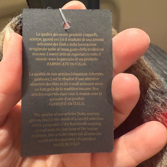 LAFENICE Cozy Red and Brown Plaid Women's Hat Made In Italy - Picture 6 of 8